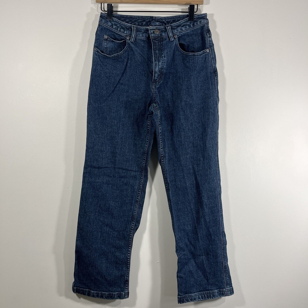 Duluth Trading Women's Double Flex Denim Relaxed Leg Jeans Size 4 Blue‎ Workwear